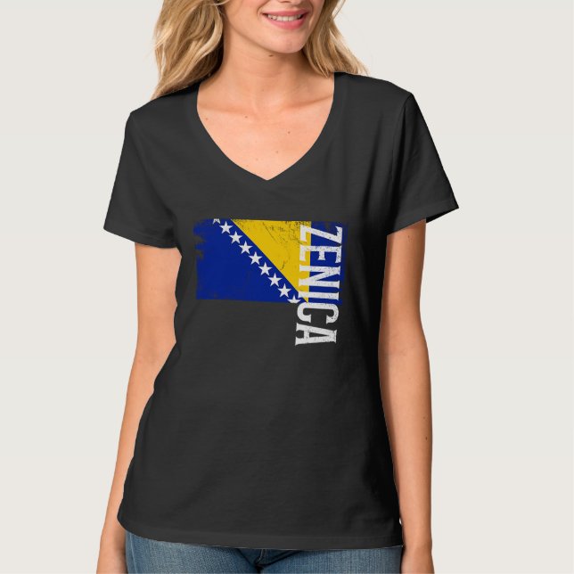 Zenica Bosnia Flag For Bosnian Men Women Kids  1 T-Shirt (Vorderseite)