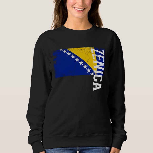 Zenica Bosnien Flagge Für Bosnische Männer Frauen  Sweatshirt (Vorderseite)