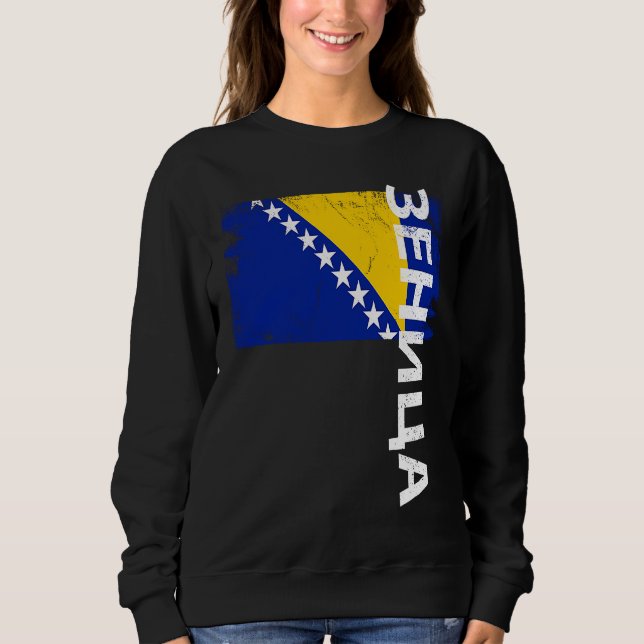 Zenica Bosnien-Flagge für bosnische Männer Frauen  Sweatshirt (Vorderseite)