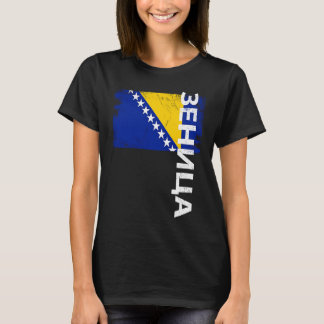 Zenica Bosnien-Flagge für bosnische Männer Frauen T-Shirt