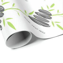 Zenkunst-Kieselsteine, die Packpapier stapeln