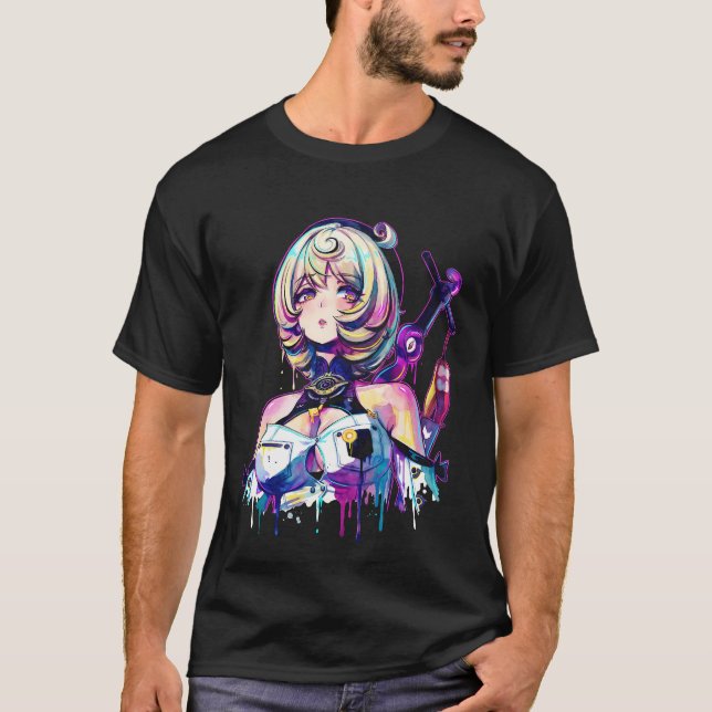 Zenless Zone Zero Yidhari Murphy Vaporwave-Ästheti T-Shirt (Vorderseite)