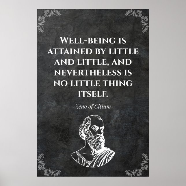 Zeno of Citium wise quote. Motivation  Poster (Vorne)