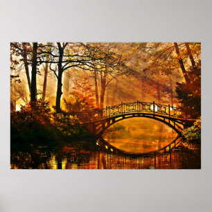 Zenparadiesbrücke, -frieden und -Liebe durch Poster