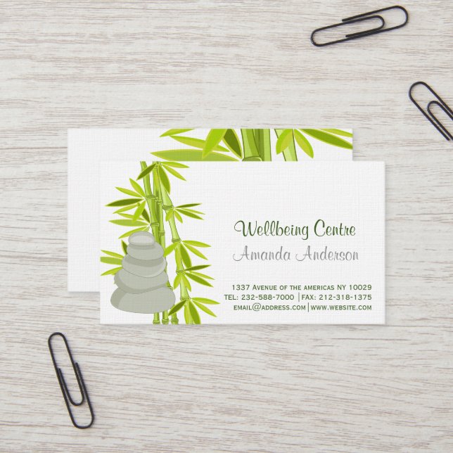Zensteine und -bambus visitenkarte (Vorderseite/Rückseite Beispiel)