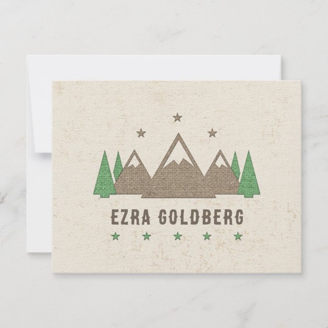 Zent Leinwand Camping Bar Mitzvah Dankeskarte (Vorderseite)