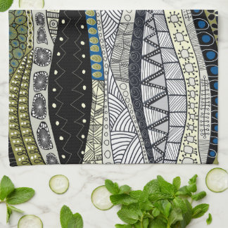 Zentangle Abstract Mosaic Kitchen Tea Towel Geschirrtuch