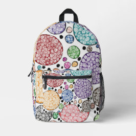 Zentangle circles pattern bedruckter rucksack