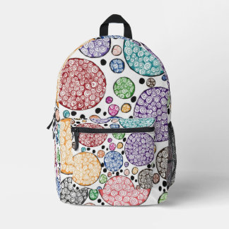 Zentangle circles pattern bedruckter rucksack