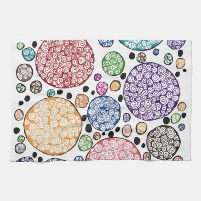 Zentangle circles pattern geschirrtuch (Horizontal)