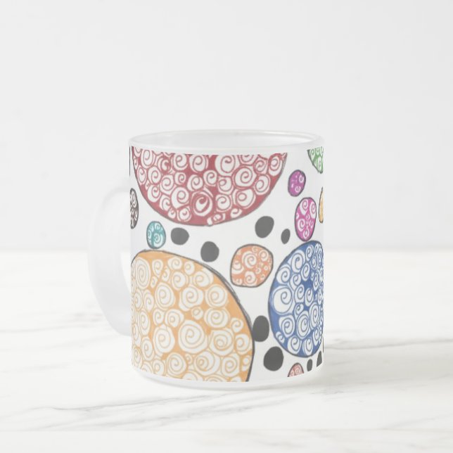 Zentangle circles pattern mattglastasse (Vorderseite Links)