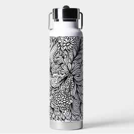 Zentangle flower and paisley doodle design trinkflasche