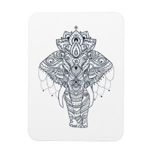 Zentangle Inspiriert Elephant Magnet