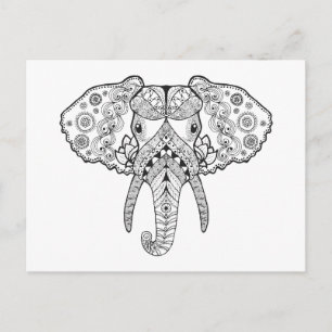Zentangle Inspiriert Elephant Postkarte