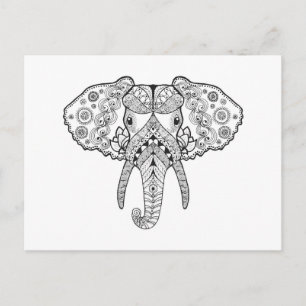Zentangle Inspiriert Elephant Postkarte