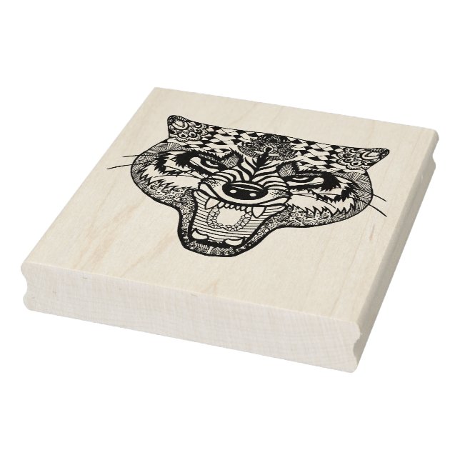 Zentangle Inspiriert Wolf Gummistempel (Stempel)