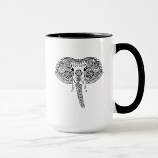 Zentangle inspirierte indischen Elefanten Tasse