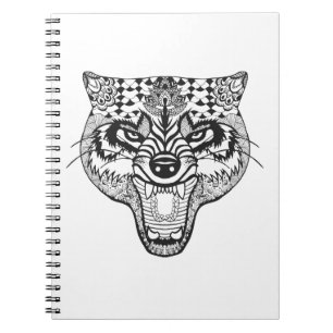 Zentangle inspirierte Wolf Notizblock