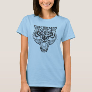 Zentangle inspirierte Wolf T-Shirt