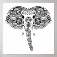 Zentangle Inspirierter indischer Elefant