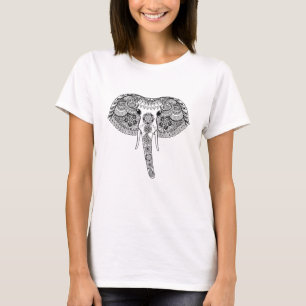 Zentangle Inspirierter indischer Elefant T-Shirt