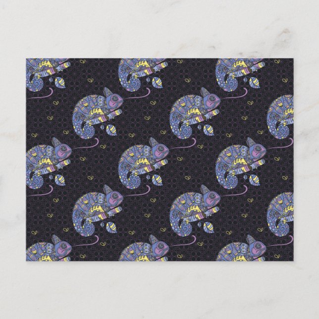 Zentangle Lizard Postkarte (Vorderseite)