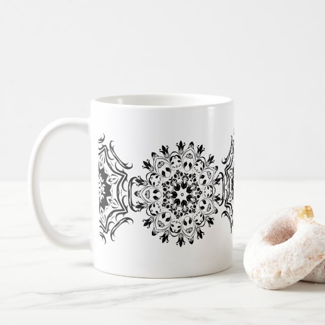 Zentangle Muster Tasse (Mit Donut)