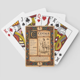 Zentauer, mittelalterliche Bestiarien-Kunst Spielkarten