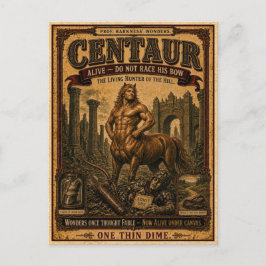 Zentaur, Vintage-Zirkusmonster Postkarte