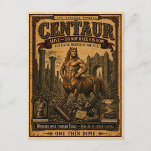 Zentaur, Vintage-Zirkusmonster Postkarte