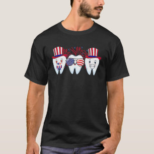 Zentist 4. Juli Zahnarzt Fahne Flag Patriotic Toot T-Shirt