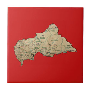 Zentralafrikanische Kartenkachel Fliese