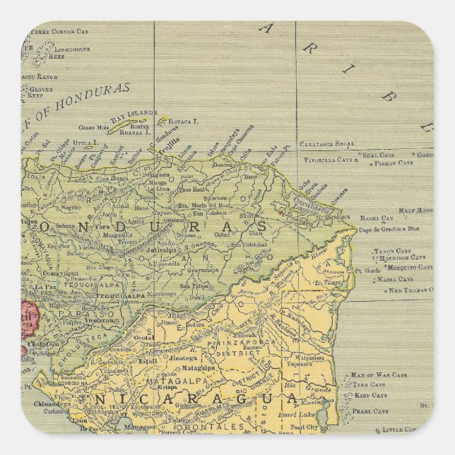 Zentralamerika 5 quadratischer aufkleber (Vorderseite)