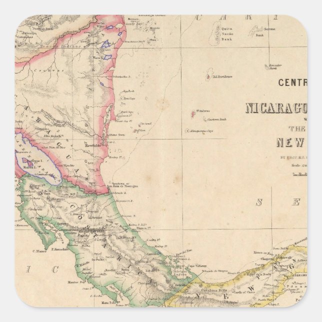 Zentralamerika 9 quadratischer aufkleber (Vorderseite)