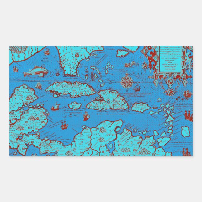 Zentralamerika ("Amerika Occidentalis") Rechteckiger Aufkleber (Vorderseite)