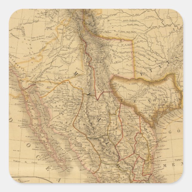 Zentralamerika Quadratischer Aufkleber (Vorderseite)