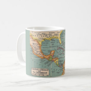Zentralamerika und Karibik Farbige Landkarte-Mug Kaffeetasse