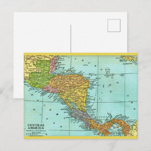 Zentralamerika Vintage-Karte Postkarte