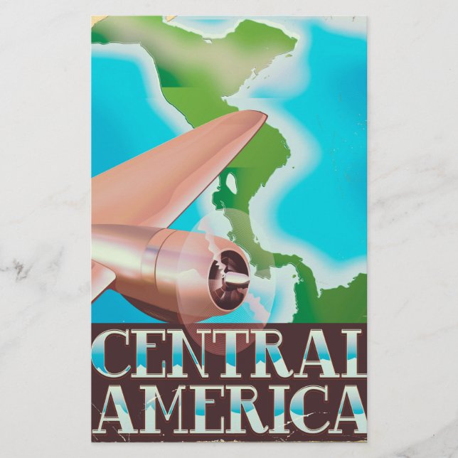 Zentralamerika Vintages Flugplakat Briefpapier (Vorderseite)