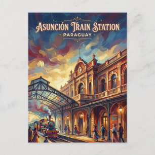 Zentralbahnhof Paraguay Postkarte