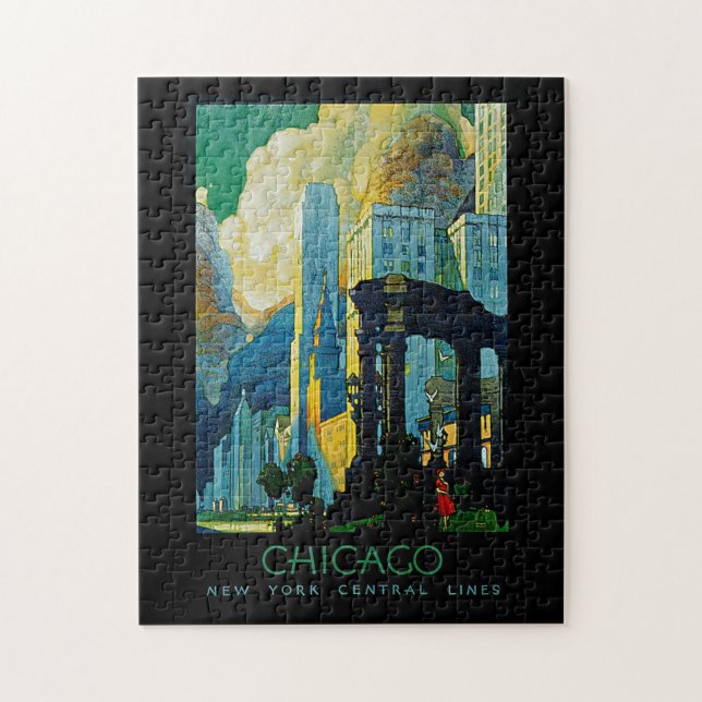Zentrale Linien Chicago ~ New York Puzzle (Vertikal)