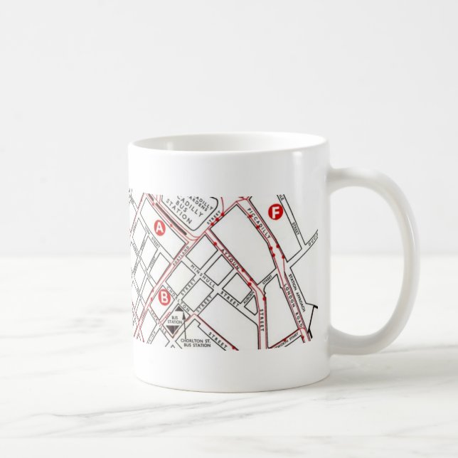 Zentrale Manchester-Karte Tasse (Rechts)