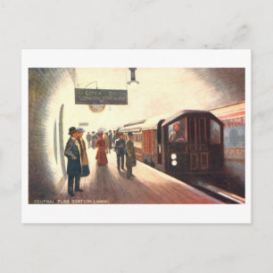 Zentrale Vintage-U-Bahn-Station (London) Postkarte