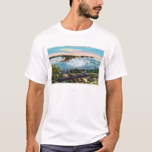 Zentrale Zug-Ansicht Michigans von Niagara Falls T-Shirt (Vorderseite)