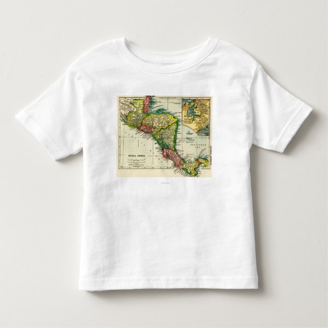 Zentrales AmericaPanoramic MapCentral Amerika Kleinkind T-shirt (Vorderseite)