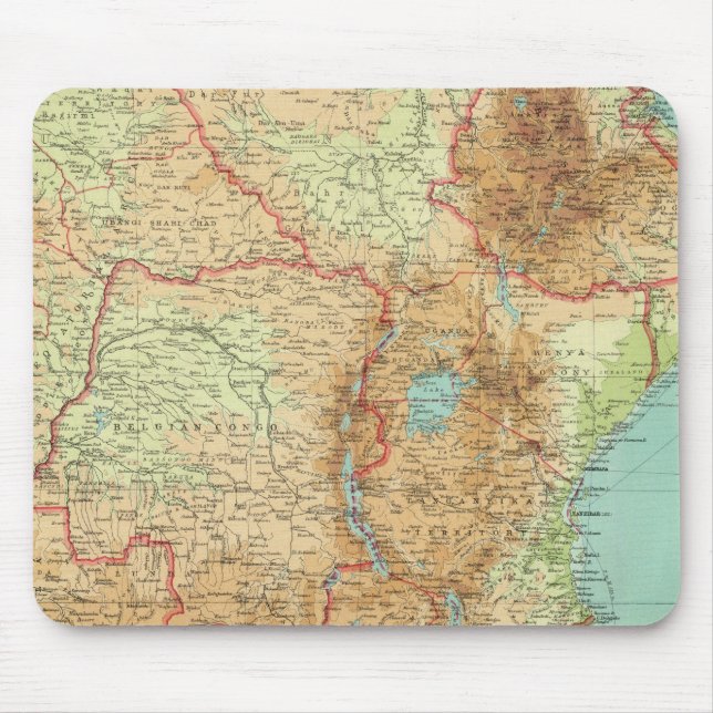 Zentrales und südliches Afrika mit Schifffahrtsrou Mousepad (Vorne)