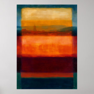 Zentrales Zen-Tempel-Horizont-Farb-Feld-Abstrakt Poster