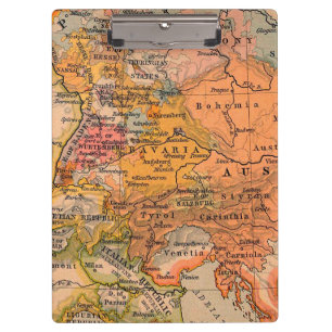 Zentraleuropa Antique Karte Klemmbrett