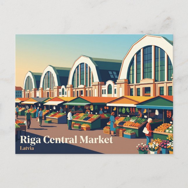 Zentralmarkt Lettland Postkarte (Vorderseite)