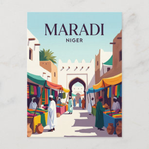 Zentralmarkt Maradi Niger Postkarte